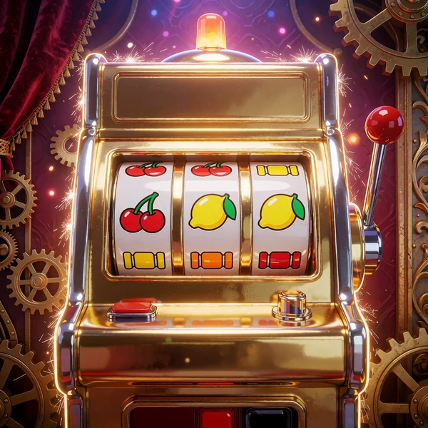 Retro automat z chromowanymi bębnami i symbolami owoc&oacute;w - klasyczny slot w kasynie online OnlySpins
